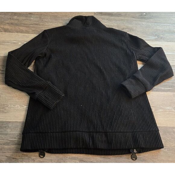 Jones New York sport pullover womens size Medium black ribbed turtleneck - Picture 2 of 4